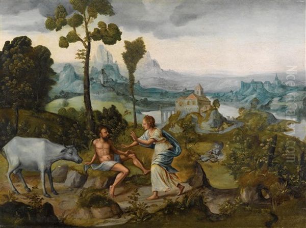 A Landscape With Juno And Argus Oil Painting by Cornelis Massys