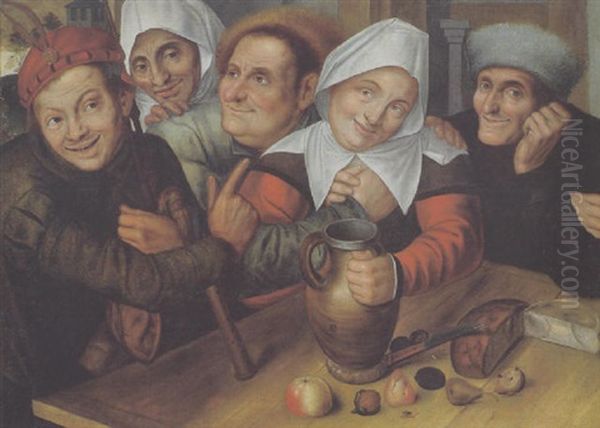 Frohliche Gesellschaft Oil Painting by Cornelis Massys