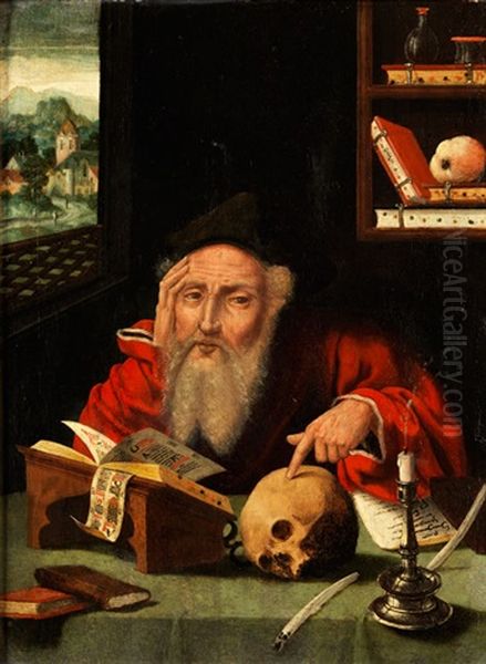 Heiliger Hieronymus In Der Studierstube Oil Painting by Jan Massys