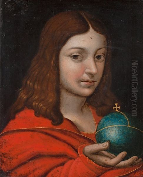 Youth With A Cross-bearing Orb (globus Cruciger) Oil Painting by Jan Massys