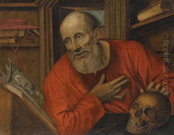 St. Jerome In His Study Oil Painting by Jan Massys