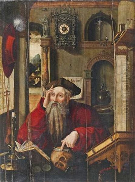 Saint Jerome Dans Son Cabinet Oil Painting by Jan Massys