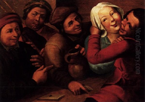 Peasants Carousing Oil Painting by Jan Massys