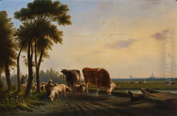 Shepherd And His Flock by Jan van Mastenbroek