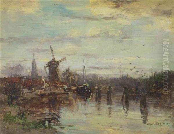 A View Of Haarlem Oil Painting by Johan Hendrik van Mastenbroek