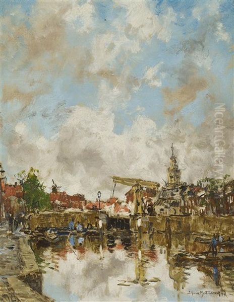 At Delphaven Oil Painting by Johan Hendrik van Mastenbroek