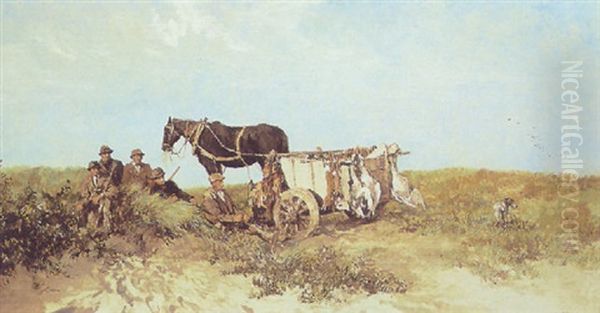 Een Korte Middagrust Op De Jacht Oil Painting by Johan Hendrik van Mastenbroek