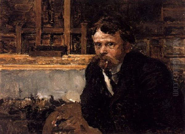 A Selfportrait In The Studio Oil Painting by Johan Hendrik van Mastenbroek