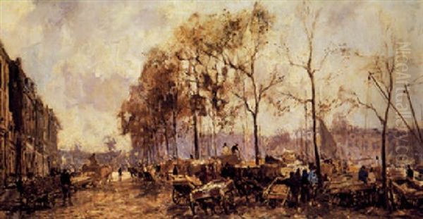 An Autumn Afternoon Oil Painting by Johan Hendrik van Mastenbroek