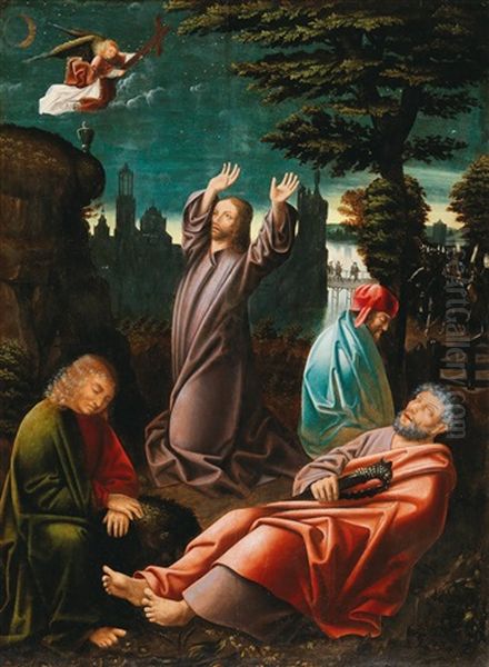 Christ In The Garden Of Gethsemane Oil Painting by  Master of Frankfurt