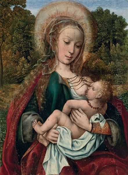 The Virgin And Child In A Garden Oil Painting by  Master of Frankfurt