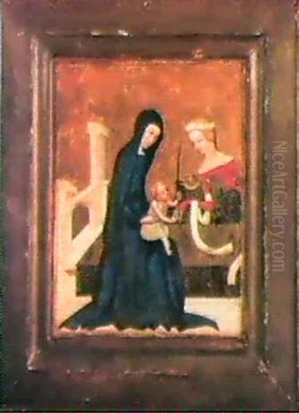 The Mystic Marriage Of Saint Catherine Oil Painting by  Master of Heiligenkreuz