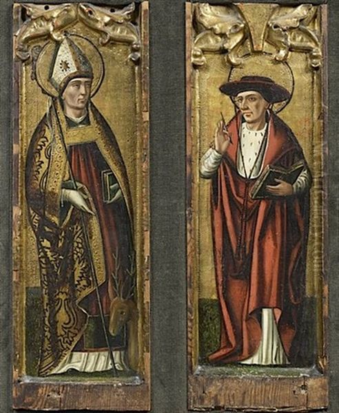 Saint Hubert Et Saint Jerome (+ Saint Jerome Et Saint Eustache, Lrgr; 2 Works) Oil Painting by  Perea Master