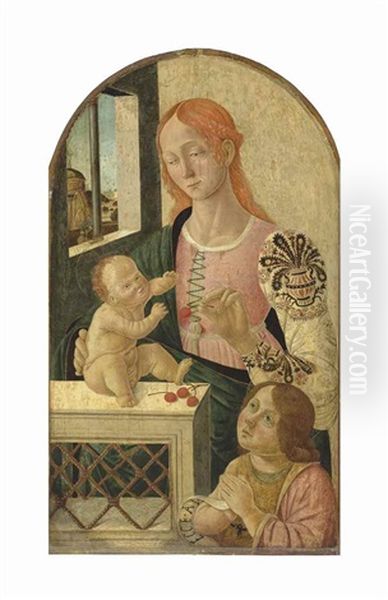 Madonna And Child With The Young Saint John The Baptist Oil Painting by  Master of San Miniato