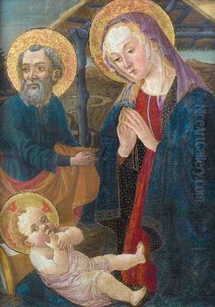 The Holy Family Oil Painting by  Master of San Miniato