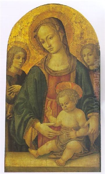 The Madonna And Child With Two Angels Oil Painting by  Master of San Miniato