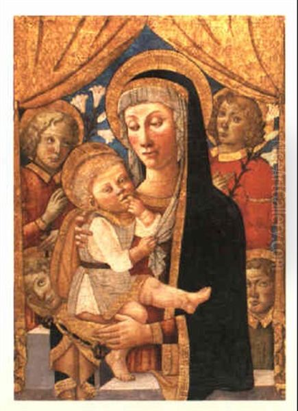 The Virgin And Child With Attendant Saints Oil Painting by  Master of San Miniato