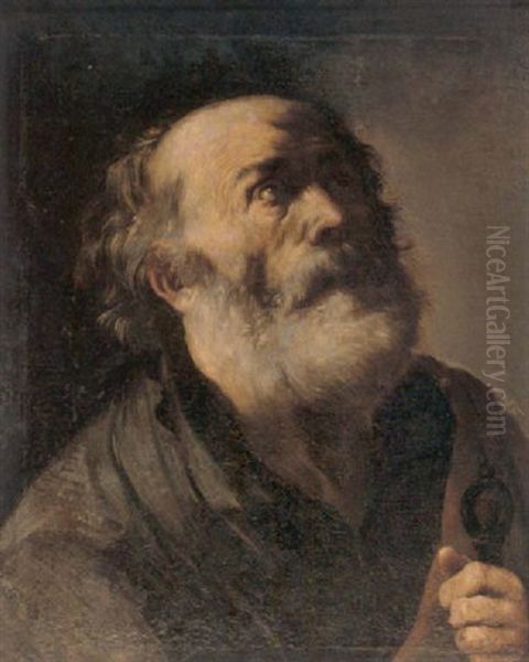 A Study Of Saint Peter Oil Painting by  Master of the Annunciation to the Shepherds