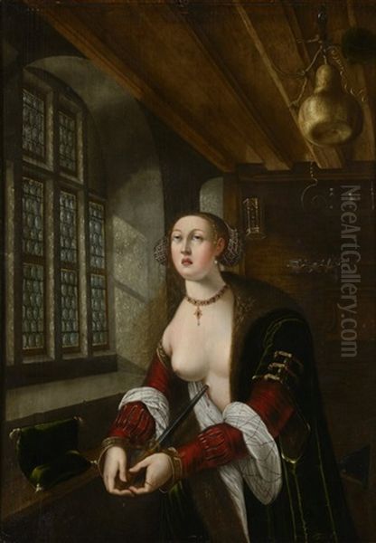 Lucretia Oil Painting by  Master of the Female Half Lengths