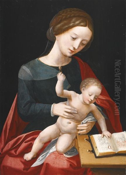 Virgin And Child Oil Painting by  Master of the Female Half Lengths