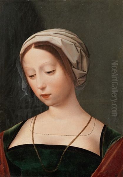 Damenbildnis Oil Painting by  Master of the Female Half Lengths