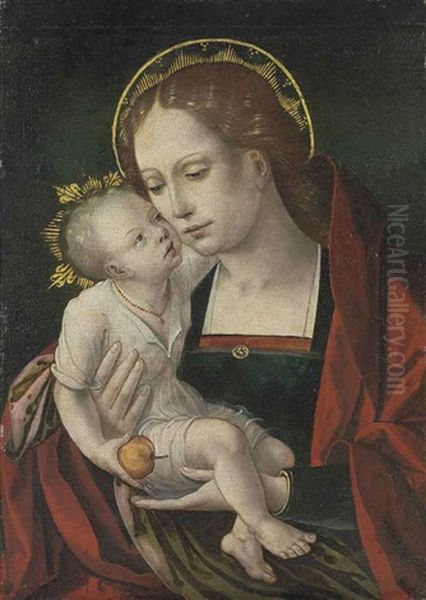 The Virgin And Child Oil Painting by  Master of the Female Half Lengths