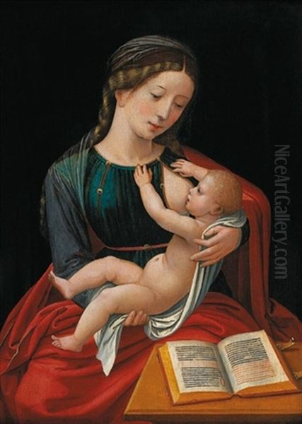 Vierge A L'enfant Oil Painting by  Master of the Female Half Lengths