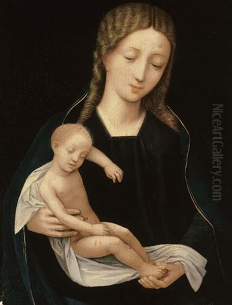 The Virgin And Child Oil Painting by  Master of the Female Half Lengths