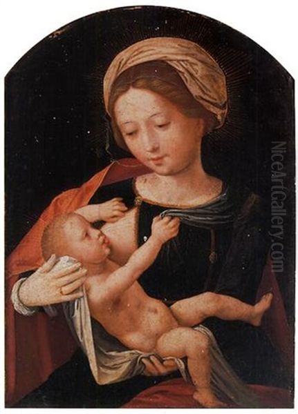 The Virgin And Child by  Master of the Female Half Lengths