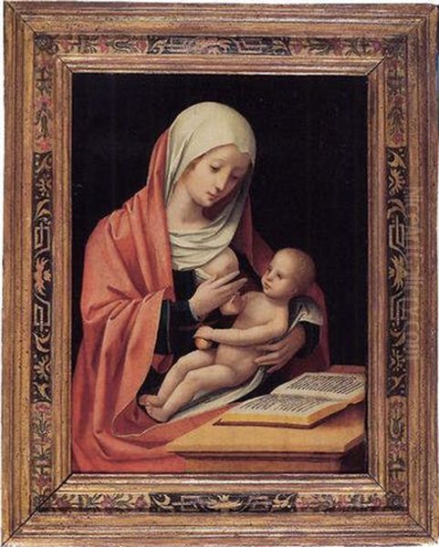 Madonna Mit Kind Oil Painting by  Master of the Female Half Lengths