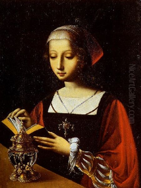 Portrait De Jeune Femme En Sainte Madeleine Oil Painting by  Master of the Female Half Lengths