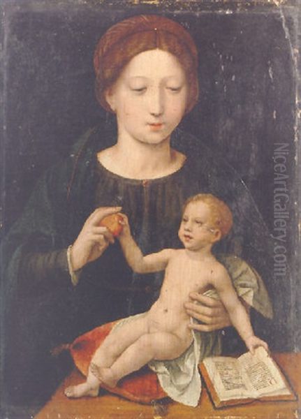 The Virgin And Child Oil Painting by  Master of the Female Half Lengths