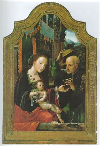 Die Heilige Familie Oil Painting by  Master of the Female Half Lengths