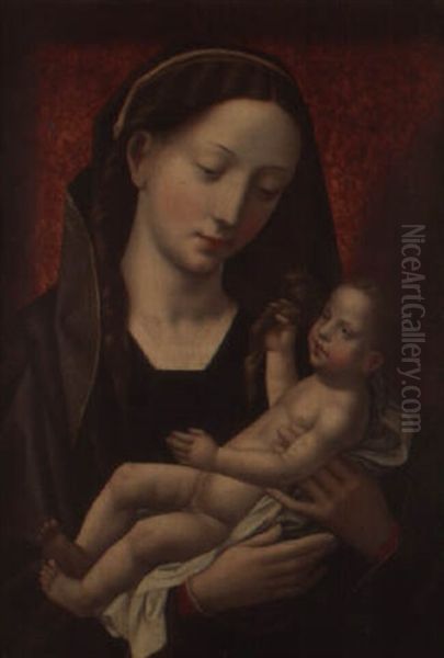 La Vierge A L'enfant Oil Painting by  Master of the Female Half Lengths