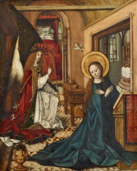 Verkundigung An Maria Oil Painting by  Master of the House Book