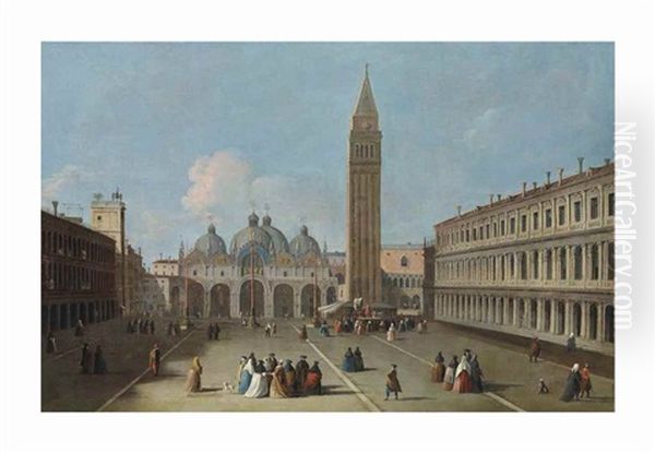 The Piazza San Marco, Venice Oil Painting by  Master of the Langmatt Foundation Views