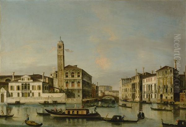 Venice, A View Of San Geremia And The Entrance To The Cannaregio Oil Painting by  Master of the Langmatt Foundation Views