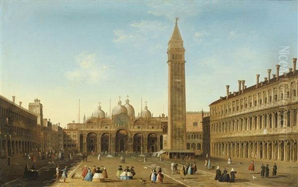 Venise, Vue De La Place Saint Marc Vers La Basilique by  Master of the Langmatt Foundation Views