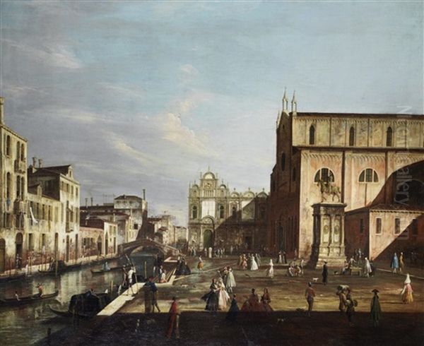 The Campo Di San Giovanni E Paolo, Venice Oil Painting by  Master of the Langmatt Foundation Views