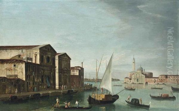 San Giorgio Maggiore, Venice (from The Canale Della Giudecca) Oil Painting by  Master of the Langmatt Foundation Views