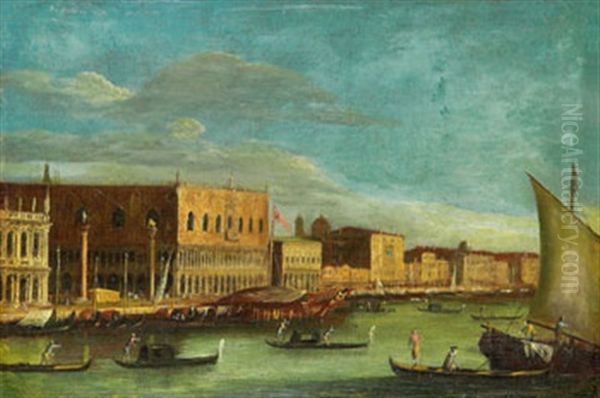 Veduta Over Canale Grande Vid Dogepalatset, Venedig Oil Painting by  Master of the Langmatt Foundation Views