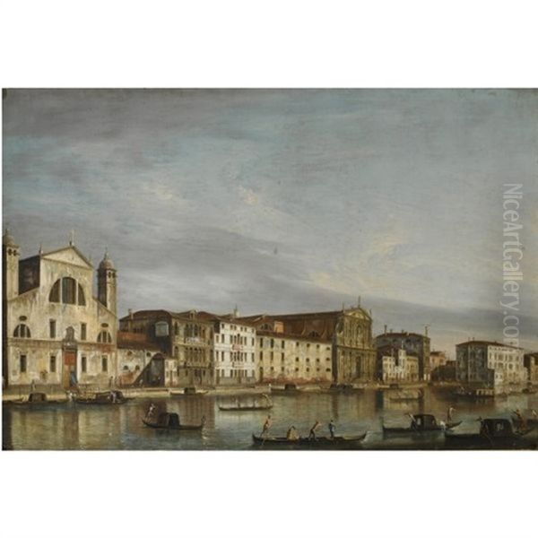 Venice, A View Of The Grand Canal Looking North-east With The Churches Of Santa Lucia And The Scalzi by  Master of the Langmatt Foundation Views