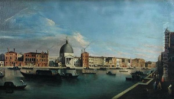 The Grand Canal, Venice, With San Simeone Piccolo Oil Painting by  Master of the Langmatt Foundation Views