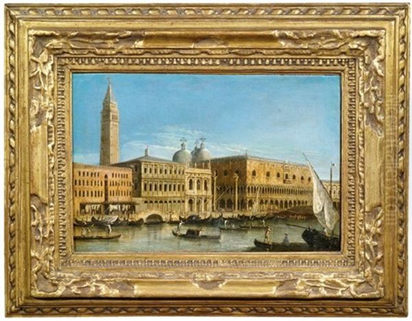 Der Bacino Di San Marco Mit Blick Auf Den Dogenpalast Und Die Piazzetta Oil Painting by  Master of the Langmatt Foundation Views