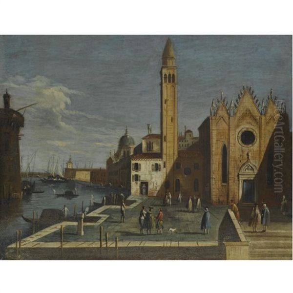 Venice, A View Of The Grand Canal From Santa Maria Della Carita To The Bacino Di San Marco Oil Painting by  Master of the Langmatt Foundation Views