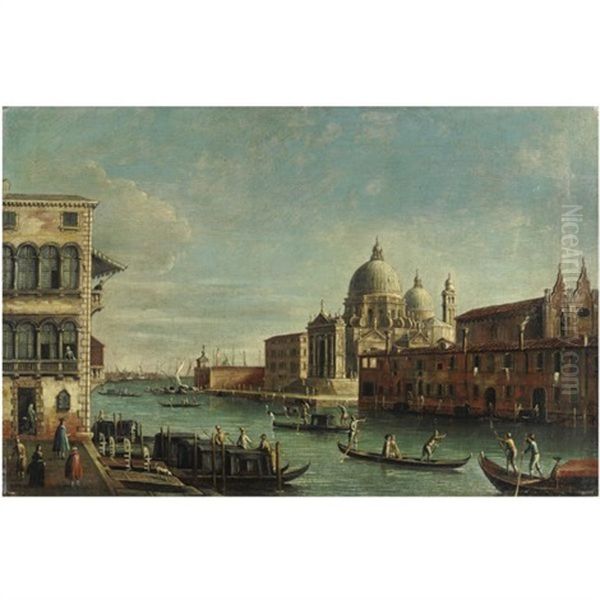 Venezia, Il Ponte Di Rialto Con Il Palazzo Dei Camerlenghi (+ Veduta Del Canal Grande; Pair) Oil Painting by  Master of the Langmatt Foundation Views