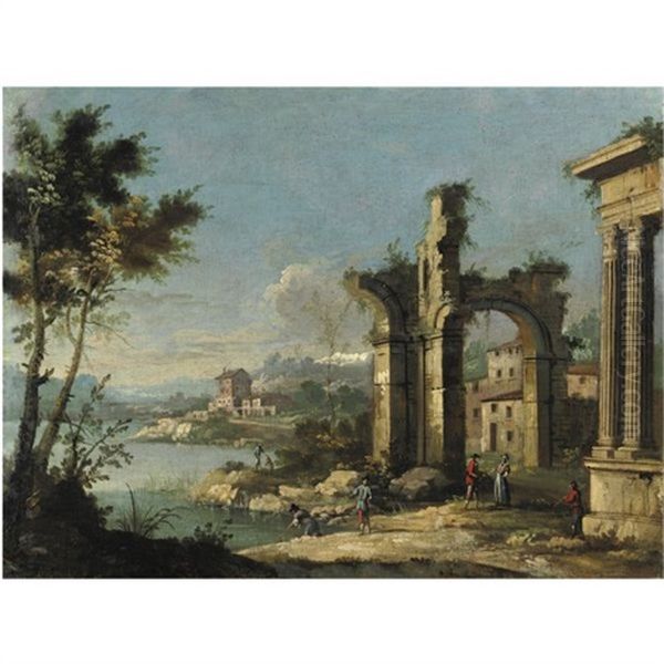 Capriccio Architettonico Con Figure by  Master of the Langmatt Foundation Views