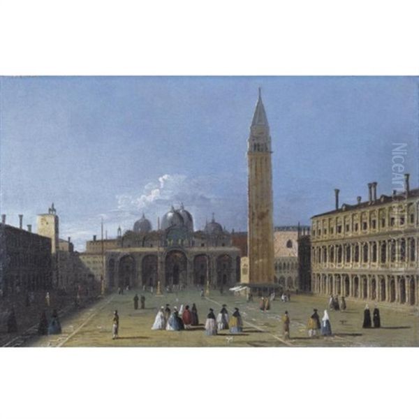 View Of The Piazza San Marco, Venice Oil Painting by  Master of the Langmatt Foundation Views