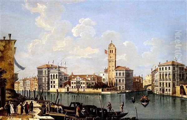 A View Of The The Fish Market, Venice (+ The Entrance To The Grand Canal , With The Dogana, And The Church Of Santa Maria Della Salute; 2 Works) Oil Painting by  Master of the Langmatt Foundation Views