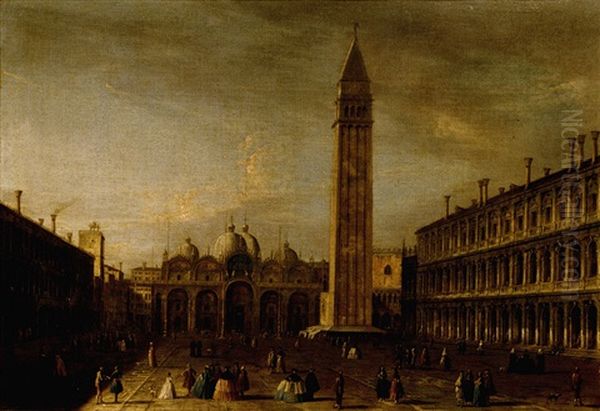 Venice, The Piazza San Marco Oil Painting by  Master of the Langmatt Foundation Views